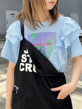 「グラフィックＴ」｜「アイテム（ワンピース/ドレス）」を使った、RNA MEDIA ZOZOTOWN STAFFさん（レディース・157cm）の春コーディネート