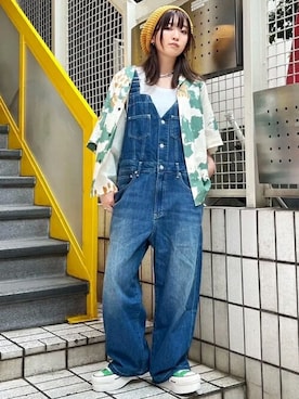 「RNA（アールエヌエー）のアイテム（オールインワン・サロペット）」を使った、RNA MEDIA ZOZOTOWN STAFFさん（レディース・156cm）の夏コーディネート