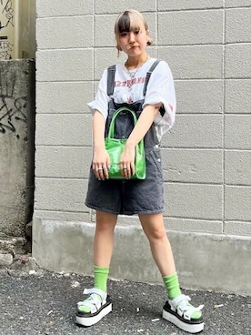 「RNA（アールエヌエー）のアイテム（トートバッグ）」を使った、RNA MEDIA ZOZOTOWN STAFFさん（レディース・152cm）の夏コーディネート