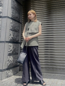 「スタイリング」｜「アイテム（パンツ）」を使った、miho fujiwaraさん（レディース・162cm）の夏コーディネート
