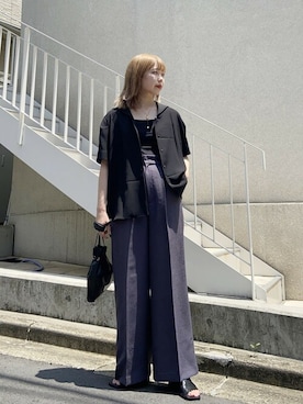 「スタイリング」｜「アイテム（パンツ）」を使った、miho fujiwaraさん（レディース・162cm）の夏コーディネート