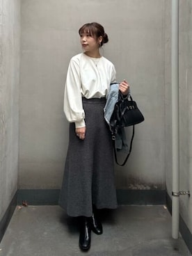 「EVOL（イーボル）のアイテム（ブーツ）」を使った、undixcors_officialさん（レディース・157cm）の冬コーディネート