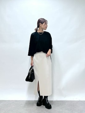 「EVOL（イーボル）のアイテム（ブーツ）」を使った、undixcors_officialさん（レディース・162cm）の冬コーディネート