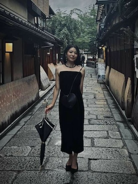 「アイテム（ドレス）」を使った、アンバサダーさん（レディース・166cm）の冬コーディネート