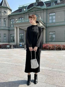 「アイテム（ドレス）」を使った、アンバサダーさん（レディース・165cm）の冬コーディネート