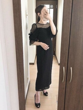 「アイテム（ドレス）」を使った、アンバサダーさん（レディース・153cm）の冬コーディネート