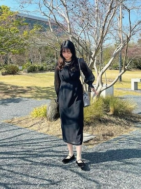 「アイテム（ドレス）」を使った、アンバサダーさん（レディース・162cm）の冬コーディネート