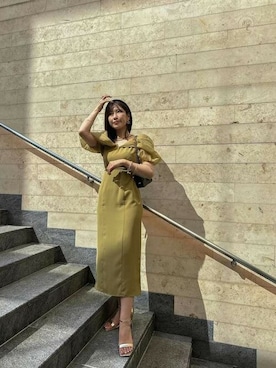 「アイテム（ドレス）」を使った、アンバサダーさん（レディース・163cm）の冬コーディネート