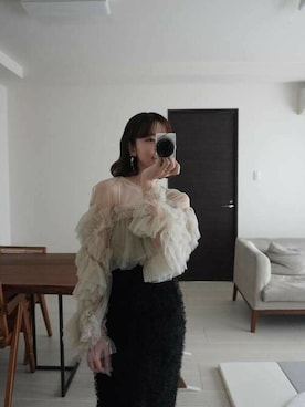 ギャザーチュールトップスオケージョン結婚式パーティー 同窓会