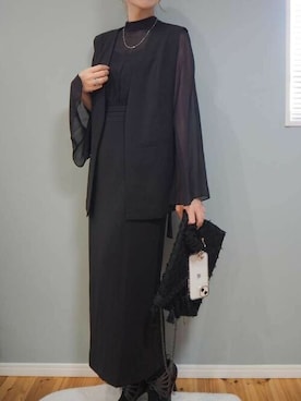 「アイテム（ドレス）」を使った、アンバサダーさん（レディース・164cm）の冬コーディネート