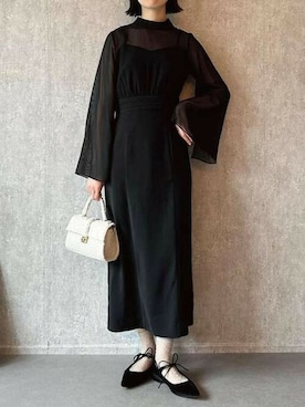 「アイテム（ドレス）」を使った、アンバサダーさん（レディース・165cm）の冬コーディネート