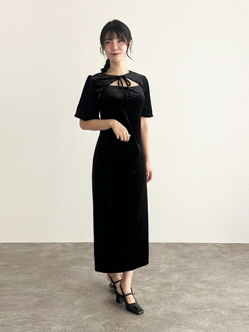 美品♪アマイル オケージョンドレス dress ベロア ワンピース Mature