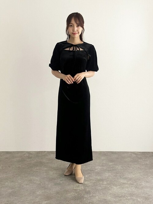 セール】ミモレ丈&袖ありフォーマル2wayベロアセレモニー結婚式二次会