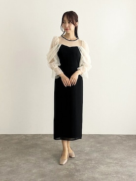 「アイテム（ドレス、ホワイト系）」を使った、アンバサダーさん（レディース・159cm）の夏コーディネート