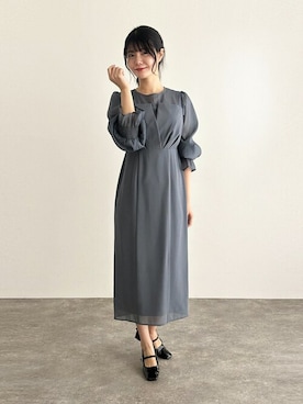 「アイテム（ドレス、グリーン系）」を使った、アンバサダーさん（レディース・164cm）の夏コーディネート