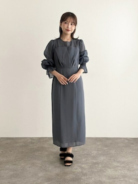 「アイテム（ドレス、グリーン系）」を使った、アンバサダーさん（レディース・157cm）の夏コーディネート