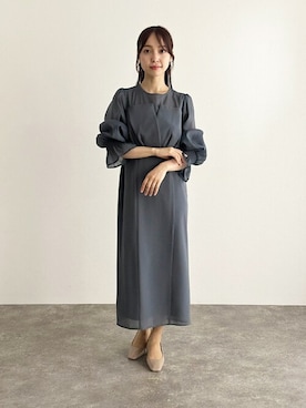 「アイテム（ドレス、グリーン系）」を使った、アンバサダーさん（レディース・159cm）の夏コーディネート