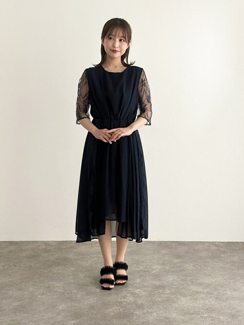 セール】ロング&七分袖フォーマルアシンメトリー大きいサイズ結婚式