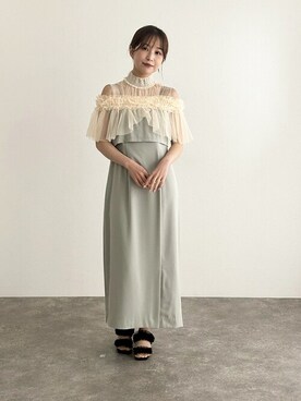 「アイテム（ドレス、ホワイト系）」を使った、アンバサダーさん（レディース・157cm）の夏コーディネート