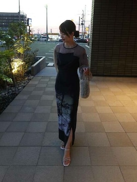 「アイテム（ドレス）」を使った、アンバサダーさん（レディース・157cm）の夏コーディネート