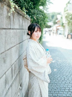 「アイテム（浴衣）」を使った、アンバサダーさん（レディース・154cm）の夏コーディネート