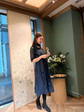 「アイテム（ドレス）」を使った、アンバサダーさん（レディース・168cm）の夏コーディネート