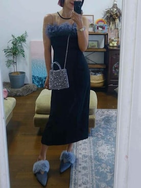 「アイテム（ドレス）」を使った、アンバサダーさん（レディース・169cm）の夏コーディネート
