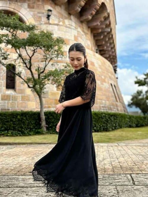 セール】ロング&七分袖フォーマルスカラップフィッシュテール大きい