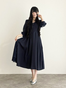 「アイテム（ドレス）」を使った、アンバサダーさん（レディース・171cm）の秋コーディネート