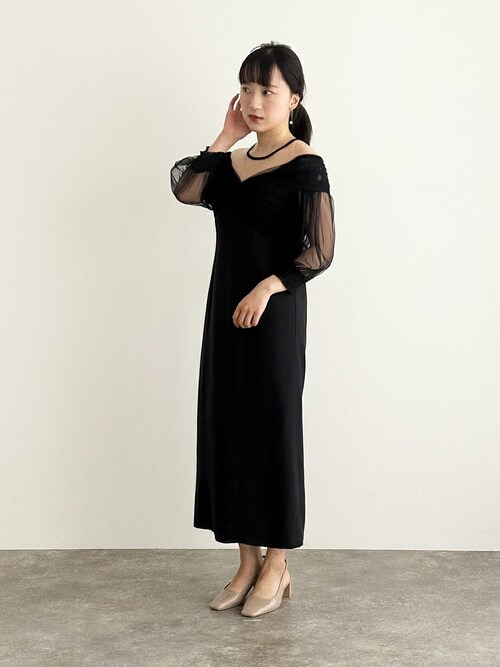 オフショルダー　オケージョンドレス niana ドレス チュールオフショルダードレス 結婚式 パーティー