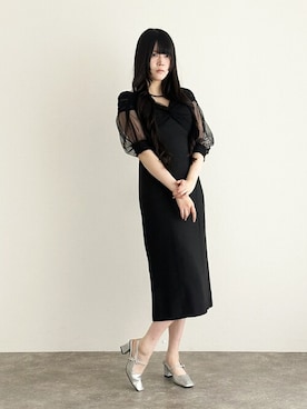 「アイテム（ドレス）」を使った、アンバサダーさん（レディース・171cm）の秋コーディネート