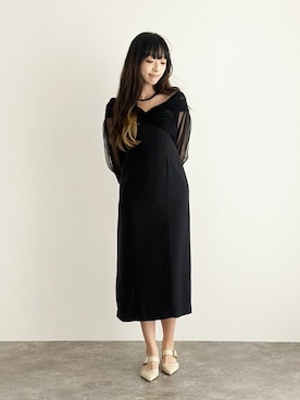 「アイテム（ドレス）」を使った、アンバサダーさん（レディース・172cm）の秋コーディネート