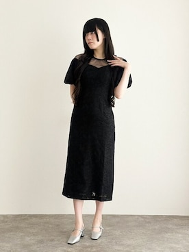 「アイテム（ドレス）」を使った、アンバサダーさん（レディース・171cm）の秋コーディネート