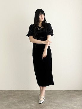 「アイテム（ドレス）」を使った、アンバサダーさん（レディース・171cm）の秋コーディネート