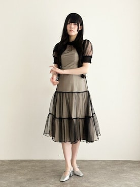 「アイテム（ドレス）」を使った、アンバサダーさん（レディース・171cm）の秋コーディネート