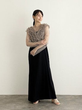 「アイテム（ドレス）」を使った、アンバサダーさん（レディース・153cm）の秋コーディネート