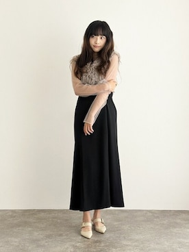 「アイテム（ドレス）」を使った、アンバサダーさん（レディース・172cm）の秋コーディネート