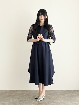 「アイテム（ドレス）」を使った、アンバサダーさん（レディース・171cm）の秋コーディネート