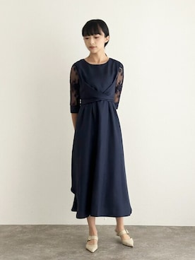 「アイテム（ドレス）」を使った、アンバサダーさん（レディース・172cm）の秋コーディネート