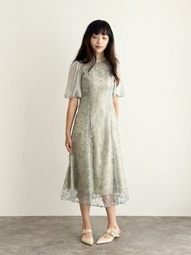 「アイテム（ドレス）」を使った、アンバサダーさん（レディース・172cm）の秋コーディネート