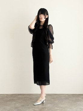 「アイテム（ドレス）」を使った、アンバサダーさん（レディース・171cm）の秋コーディネート