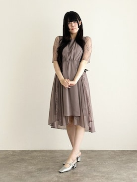 「アイテム（ドレス）」を使った、アンバサダーさん（レディース・171cm）の秋コーディネート