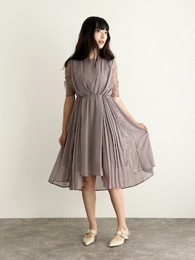 「アイテム（ドレス）」を使った、アンバサダーさん（レディース・172cm）の秋コーディネート