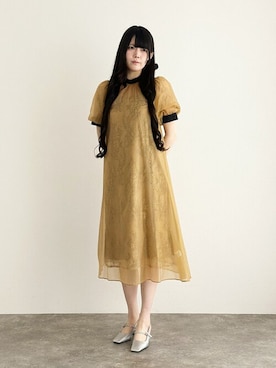 「アイテム（ワンピース/ドレス、オレンジ系）」を使った、アンバサダーさん（レディース・171cm）の秋コーディネート
