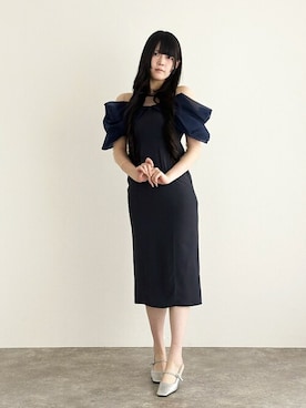 「アイテム（ドレス）」を使った、アンバサダーさん（レディース・171cm）の秋コーディネート