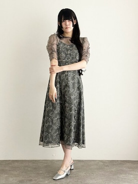 「アイテム（ドレス）」を使った、アンバサダーさん（レディース・171cm）の秋コーディネート