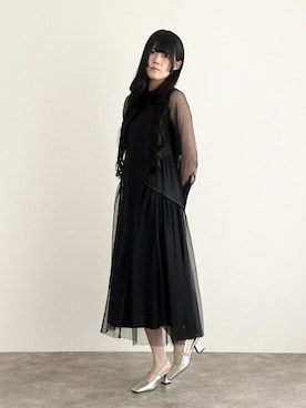 「アイテム（ドレス）」を使った、アンバサダーさん（レディース・171cm）の秋コーディネート