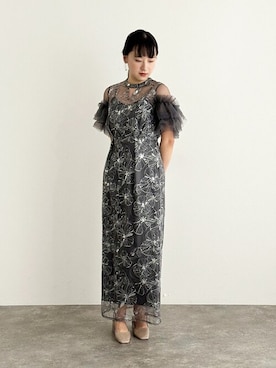 「アイテム（ドレス）」を使った、アンバサダーさん（レディース・158cm）の秋コーディネート