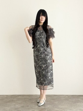 「アイテム（ドレス）」を使った、アンバサダーさん（レディース・171cm）の秋コーディネート