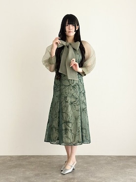 「アイテム（ドレス）」を使った、アンバサダーさん（レディース・171cm）の秋コーディネート